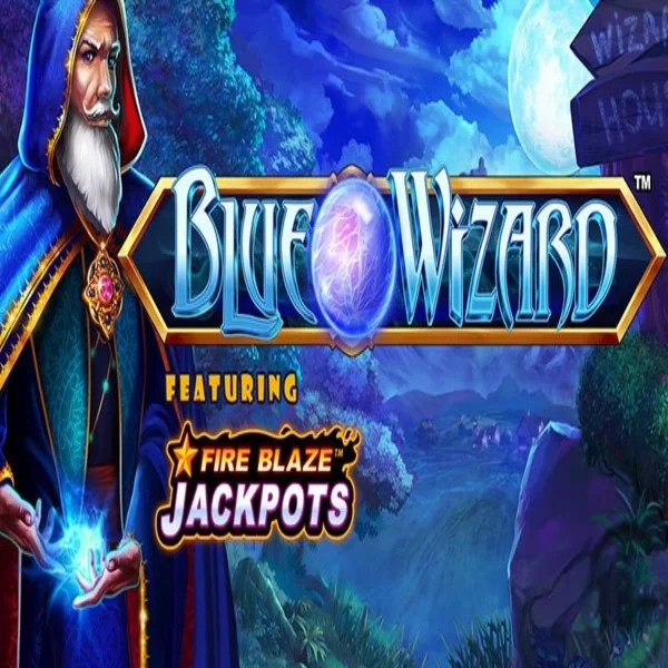 Blue Wizard Fire Blaze Jackpots slot visual from Rarestone Gaming available on malinascasino.org