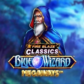 Slots logo of Fire Blaze Blue Wizard Megaways from Rarestone Gaming at Malina Casino